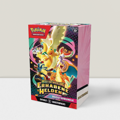 Pokémon TCG Erhabene Helden Booster Bundle Deutsch OVP Neu 6 Booster